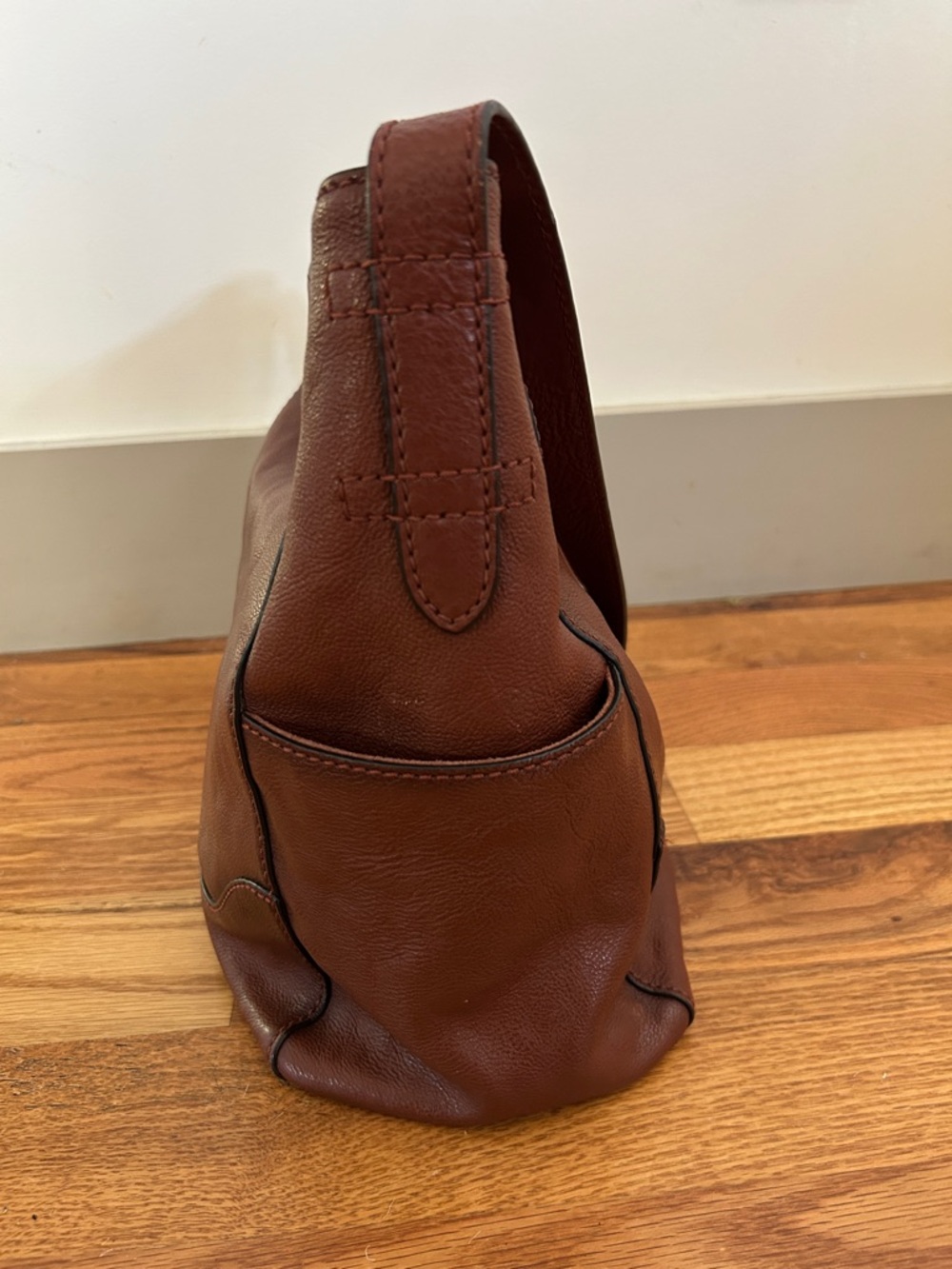 Frye Brown Leather Hobo Shoulder Bag - Picture 11 of 14